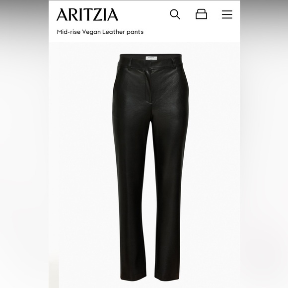 Aritzia Babaton Mid rise vegan leather pants - Picture 2 of 7